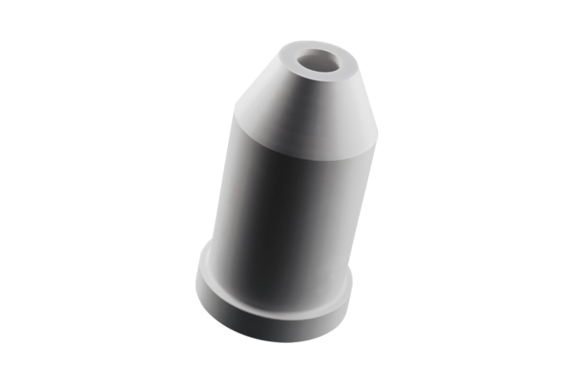 Zylindrische Düse mit schmalem, oben zulaufendem Düsenkopf aus Hochleistungskeramik