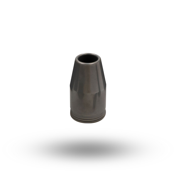 Glossy black silicon nitride gas nozzles with thread, smooth surface