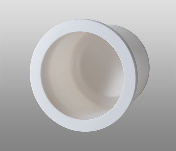 Zylindrisch geformter Spalttopf aus Hochleistungskeramik mit sehr glatter Oberflächenstruktur