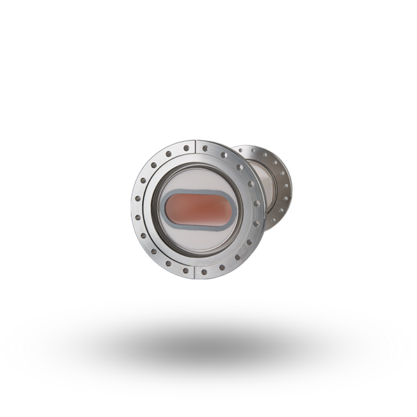 UHV-Vakuumkammer mit kompakter, runder Bauform mit verschiedenen Öffnungen und Anschlüssen