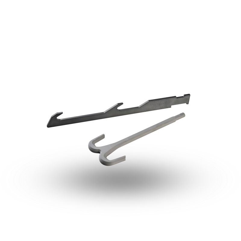 2 glatte, polierte Keramische U- und J-förmige Haken